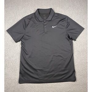 Nike Court Dri-FIT DH0857-010 Men's Size Large Black Polo Shirt Tennis
